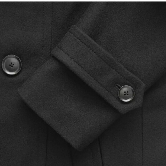 ITALIAN MELTON LONG TRENCH COAT - Picture 4 of 15